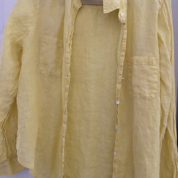 Lily Pulitzer linen button down yellow size L - Picture 2 of 3